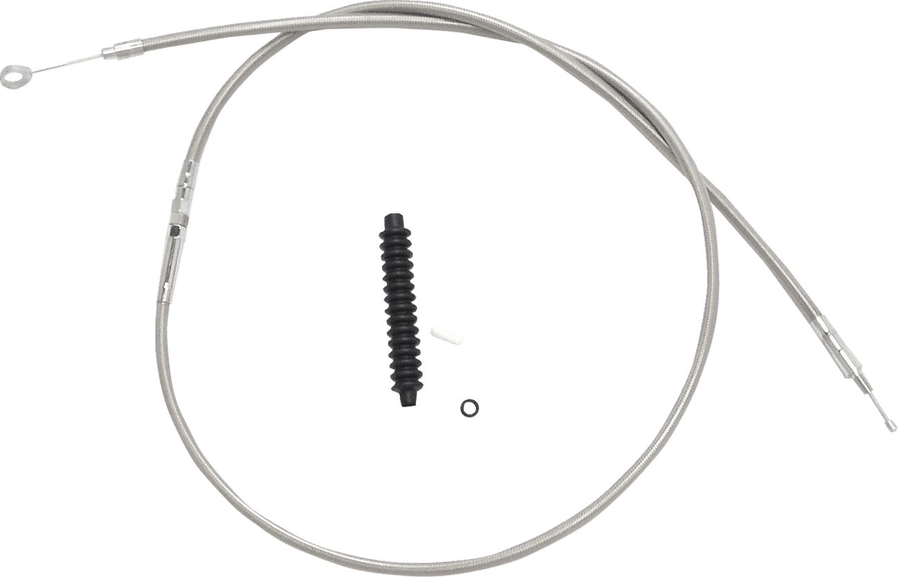 DRAG SPECIALTIES 0652-1524 High-Efficiency Braided Stainless Steel Clutch Cable - 80"
