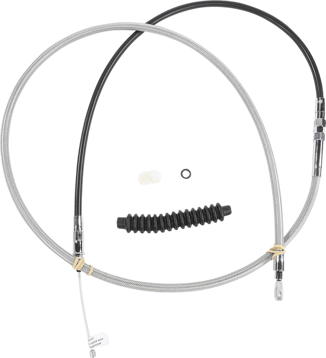 DRAG SPECIALTIES 0652-2373 High-Efficiency Braided Stainless Steel Clutch Cable - 74-11/16"