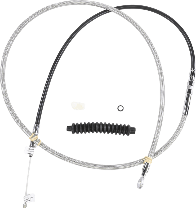 DRAG SPECIALTIES 0652-2374 High-Efficiency Braided Stainless Steel Clutch Cable - 76-11/16"