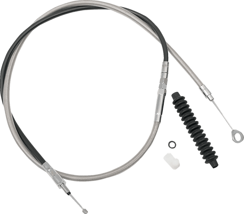 DRAG SPECIALTIES 0652-3218 High-Efficiency Braided Stainless Steel Clutch Cable - Standard Full Length — image 1 of 2