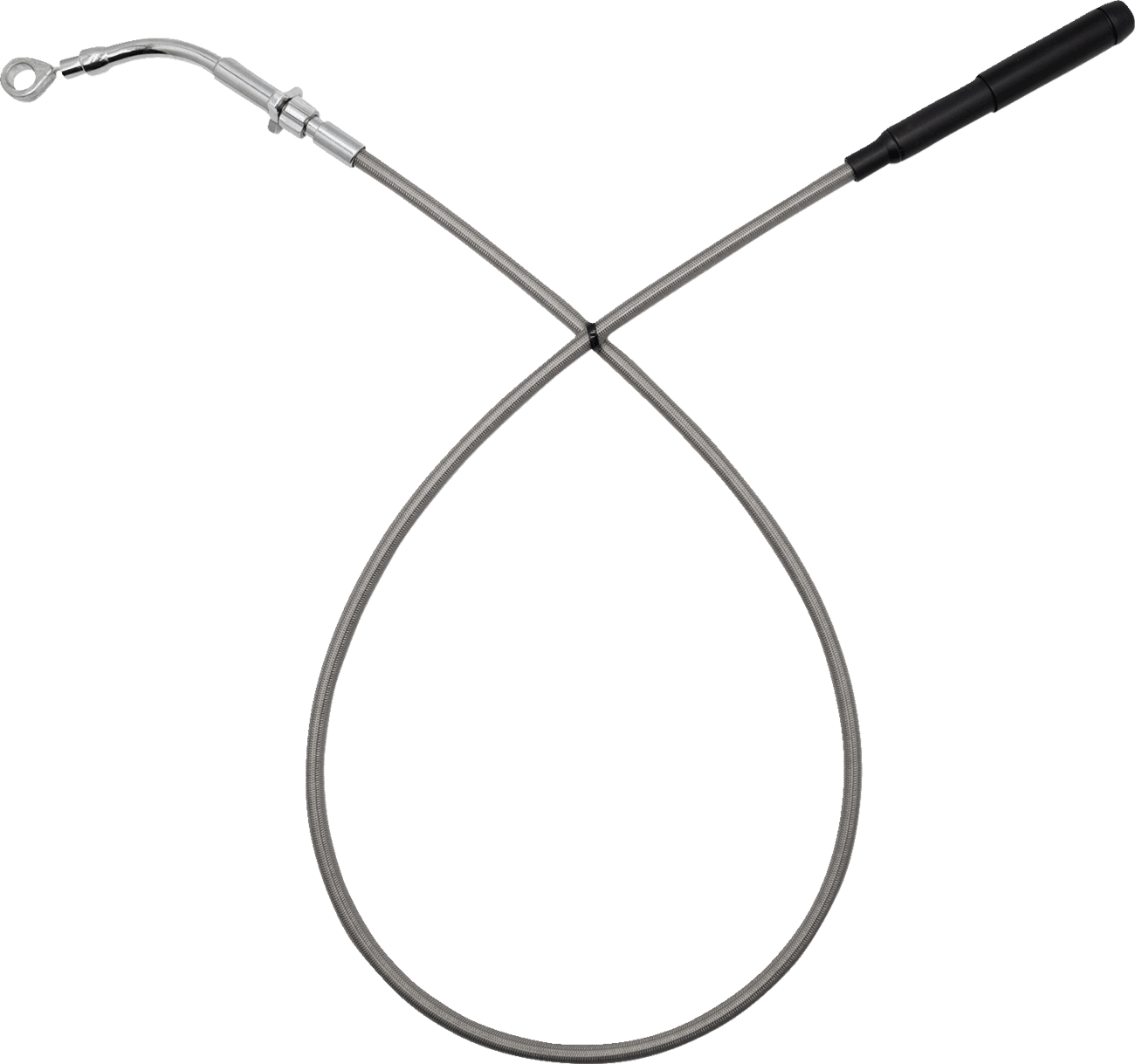 FAT BAGGERS INC. 06523260 EZ Install Upper Clutch Cable - FLH/FLT - +6" - Braided Stainless Steel/Chrome