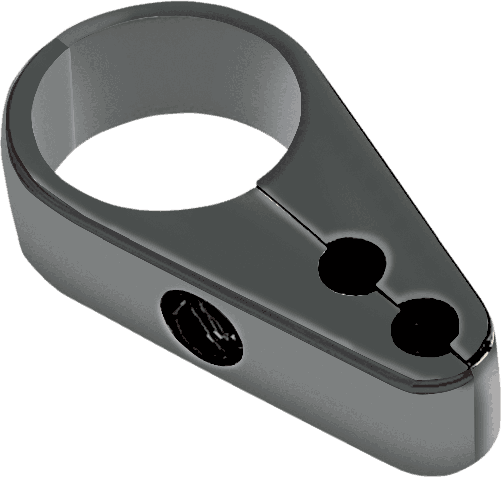 DRAG SPECIALTIES 0658-0076 Die-Cast Cable Clamp - Dual Throttle - 1-1/4" Frame - Black