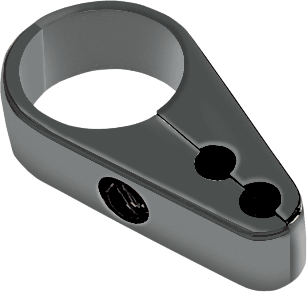 DRAG SPECIALTIES 0658-0076 Die-Cast Cable Clamp - Dual Throttle - 1-1/4" Frame - Black