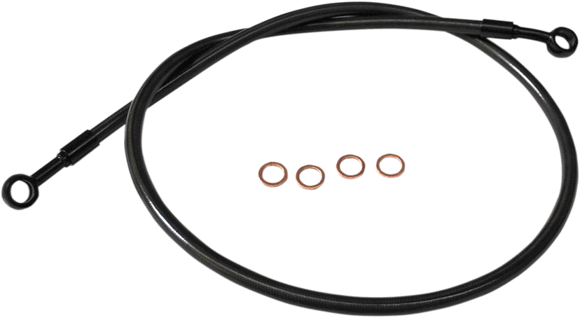 LA CHOPPERS 06620459 Scout Complete Stainless Braided Handlebar Cable/Brake Line Kit - 12"-14" Handlebars - Midnight