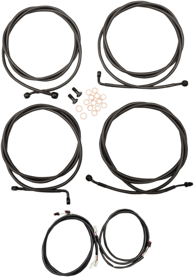LA CHOPPERS 06620566 Complete Plug-and-Play Cable Kit - 18" - 20" Handlebars - '17-'20 Touring - ABS - Midnight