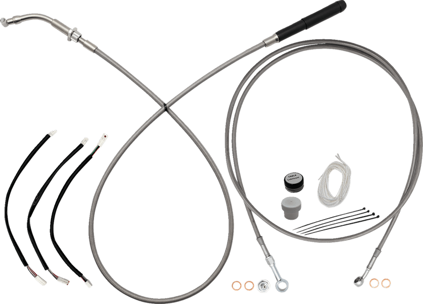 FAT BAGGERS INC. 06621287 EZ Install Kit - 11" Handlebars - Upper Clutch - Full Length - Braided Stainless Steel — image 1 of 2