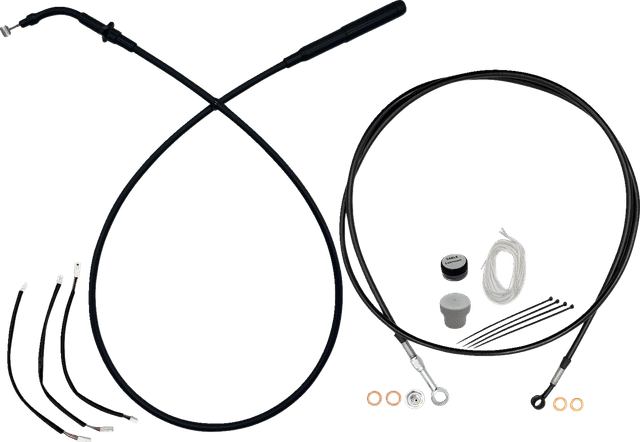 FAT BAGGERS INC. 06621295 EZ Install Kit - 10" Handlebars - Upper Clutch - Full Length - Black