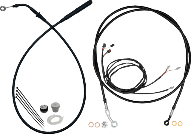 FAT BAGGERS INC. 06621308 EZ Install Kit - 13"/14" Handlebars - Upper Clutch - Full Length - Black