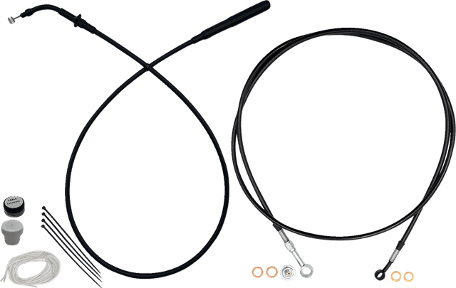 FAT BAGGERS INC. 06621311 EZ Install Kit - 14" Handlebars - Upper Clutch - Full Length - Black
