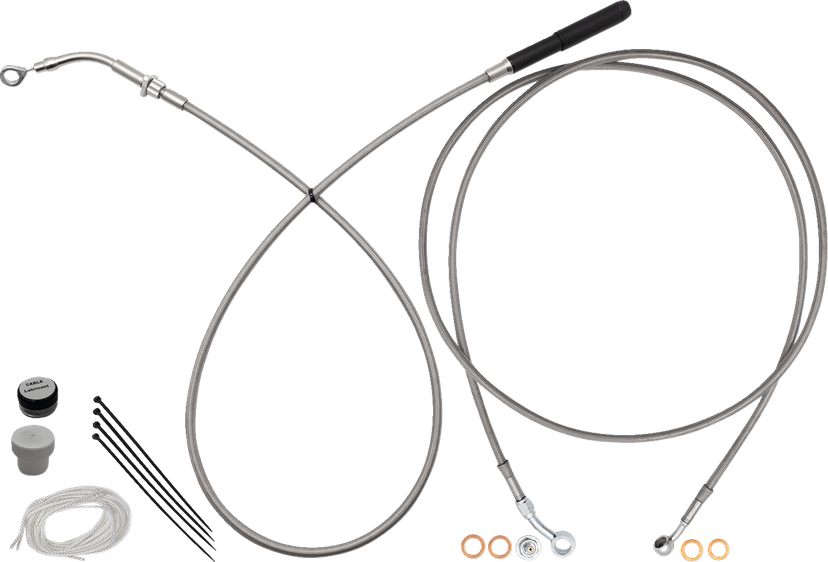 FAT BAGGERS INC. 06621312 EZ Install Kit - 14" Handlebars - Upper Clutch - Full Length - Braided Stainless Steel