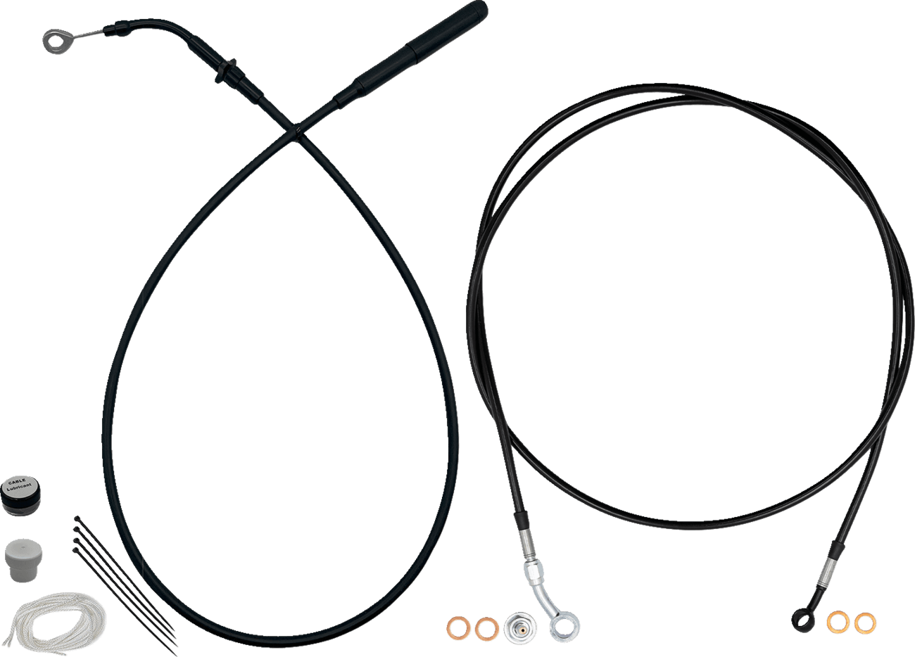 FAT BAGGERS INC. 06621314 EZ Install Kit - 14" Handlebars - Upper Clutch - Full Length - Black