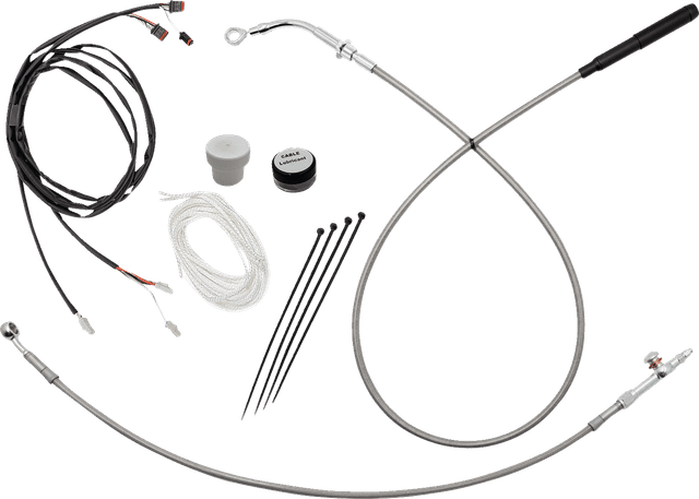 FAT BAGGERS INC. 06621318 EZ Install Kit - 12" Handlebars - Upper Clutch - Braided Stainless Steel/Chrome