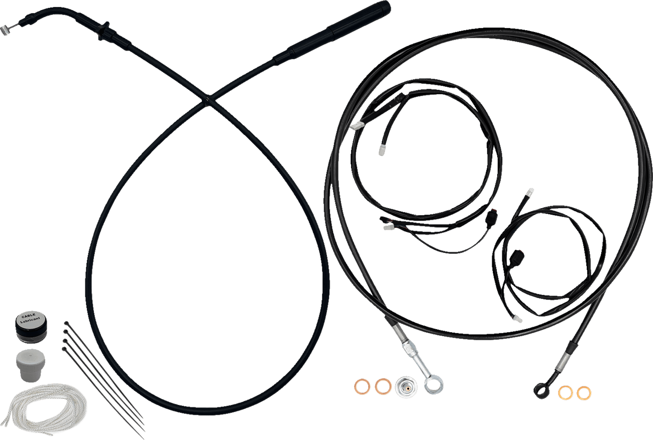 FAT BAGGERS INC. 06621332 EZ Install Kit - 16" Handlebars - Upper Clutch - Full Length - Black