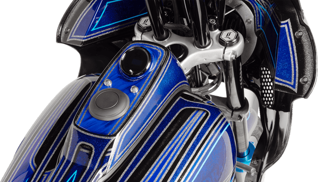 DRAG SPECIALTIES 0703-0324 Gas Cap - Vented Pop-Up - Black Wrinkle — image 2 of 2