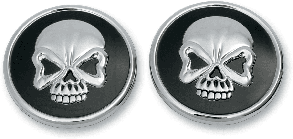 DRAG SPECIALTIES 0703-0524 Skull Gas Caps - Screw-In Vented & Non-Vented - Pair