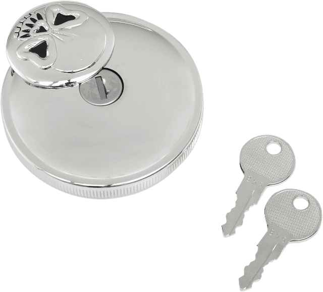 DRAG SPECIALTIES 0703-0689 Locking Gas Cap - Skull - Non-Vented - Chrome — image 2 of 2