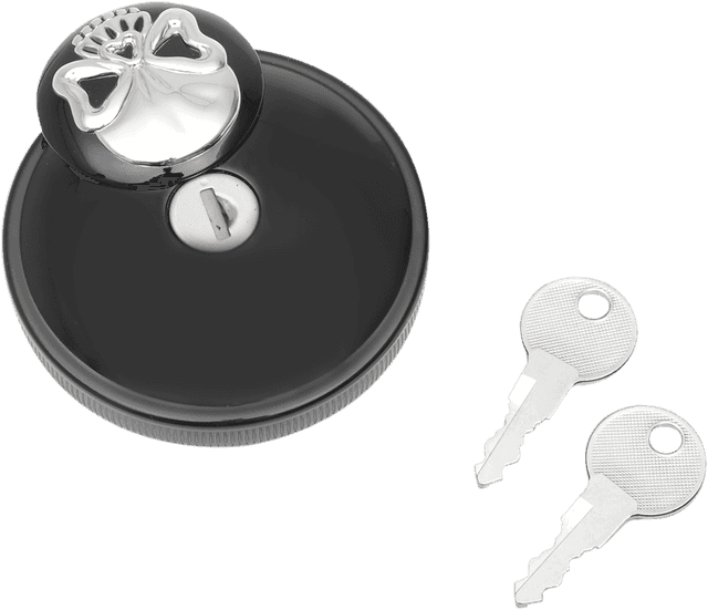 DRAG SPECIALTIES 0703-0690 Locking Gas Cap - Skull - Vented - Gloss Black — image 2 of 2