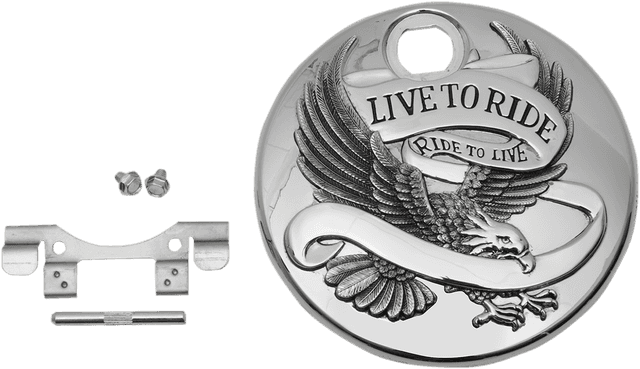 DRAG SPECIALTIES 0703-0741 "Live to Ride" Console Door - Chrome — image 2 of 2