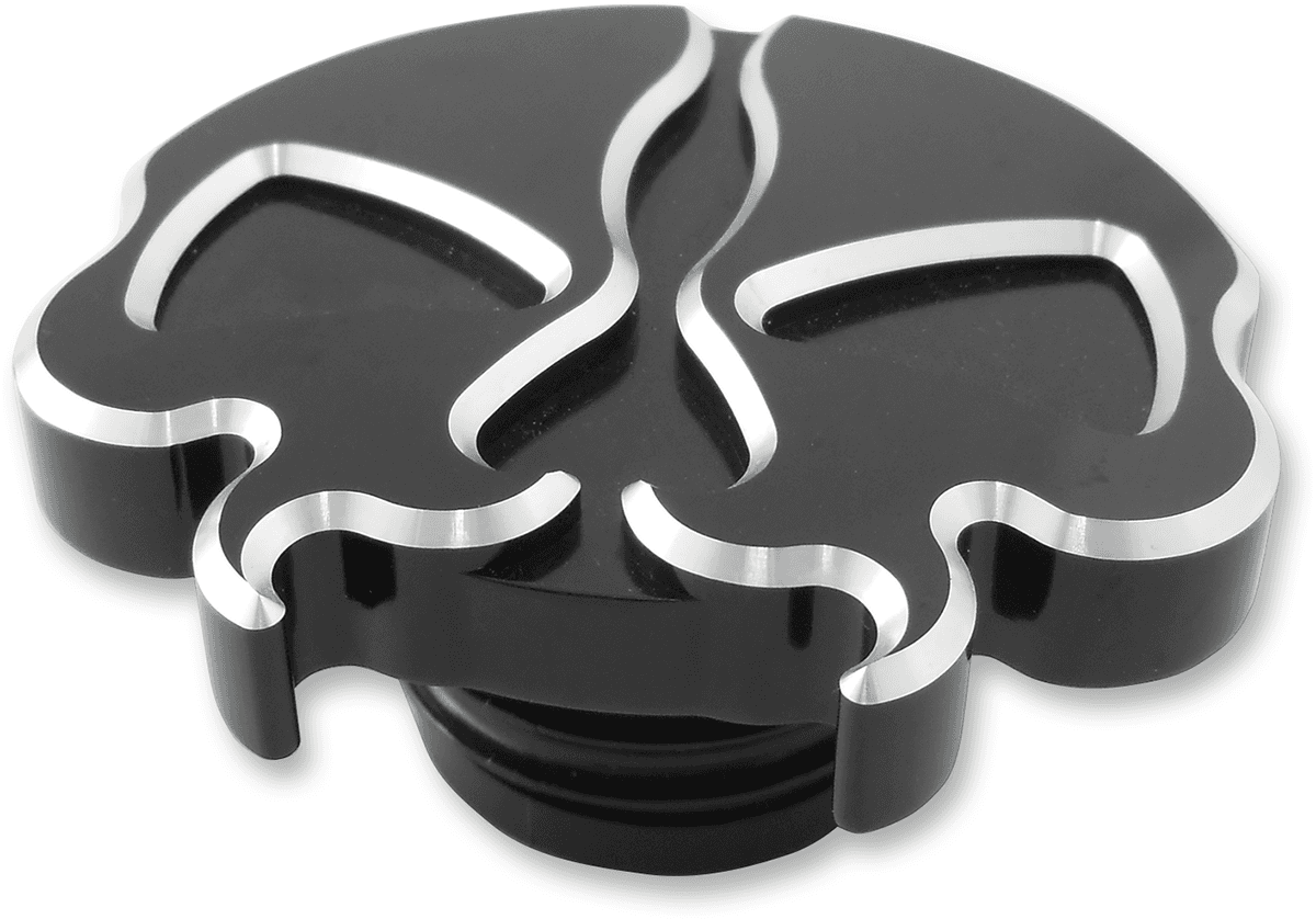 DRAG SPECIALTIES 0703-0788 Gas Cap - Non-Vented - Split Skull - Black