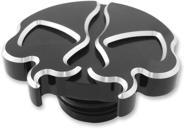 DRAG SPECIALTIES 0703-0788 Gas Cap - Non-Vented - Split Skull - Black