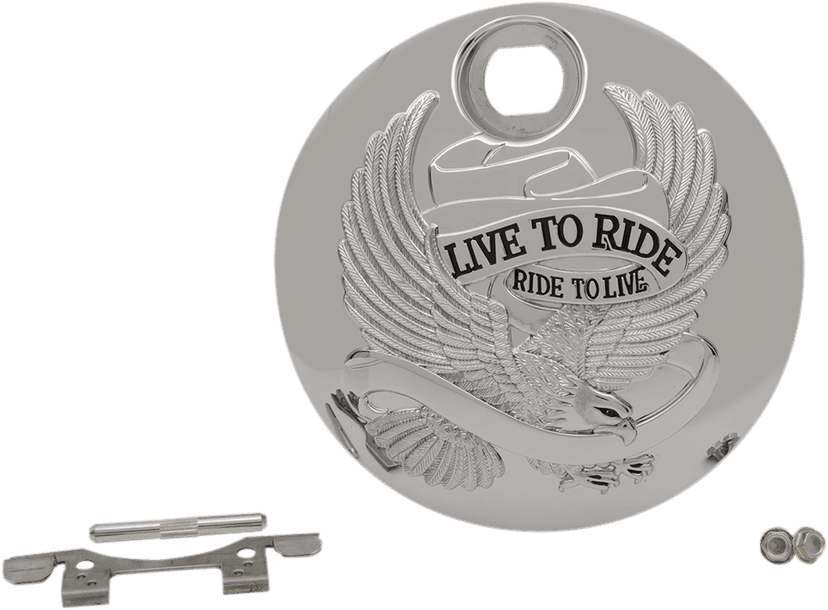 DRAG SPECIALTIES 0703-0803 "Live to Ride" Console Door - Chrome — image 2 of 2