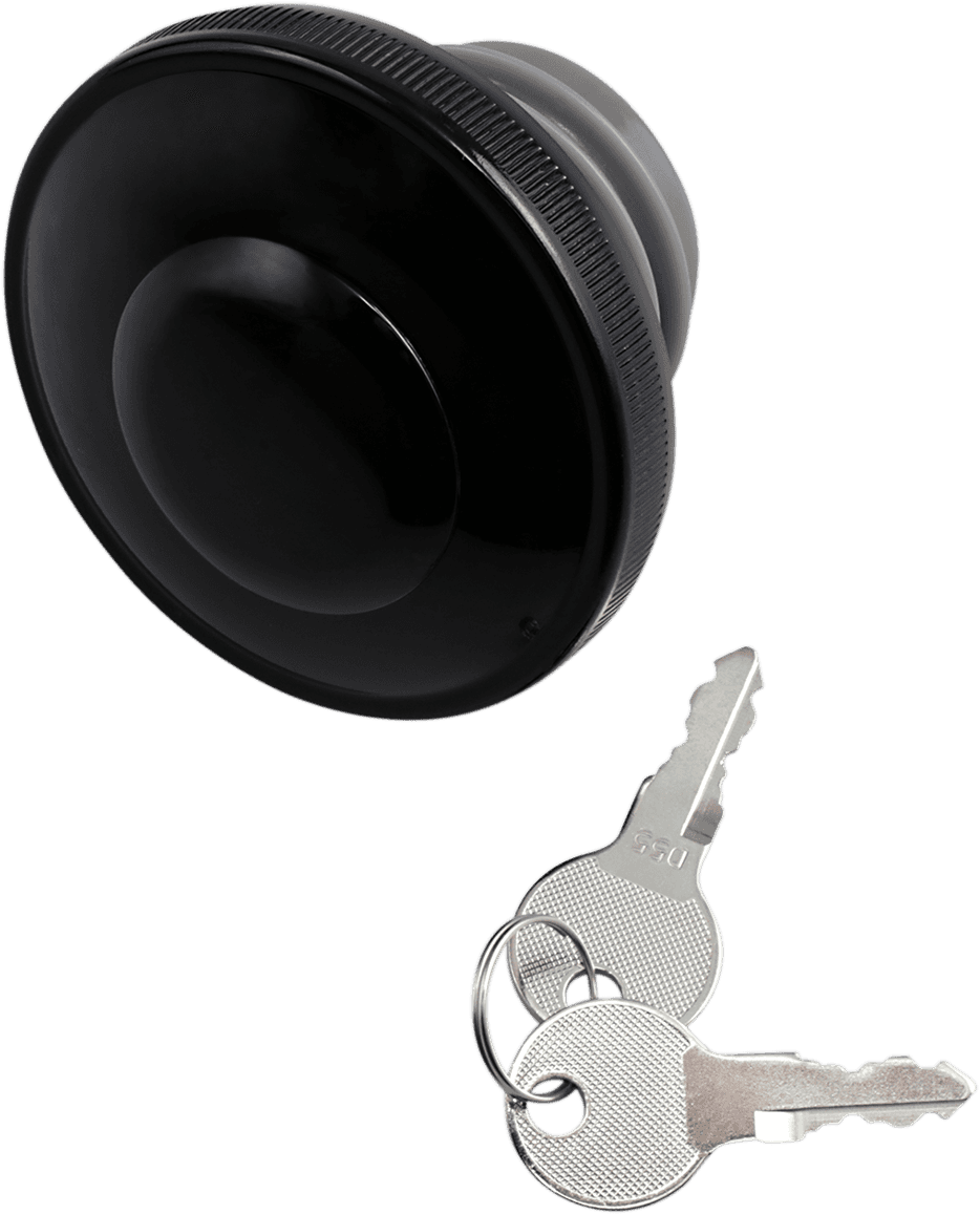 DRAG SPECIALTIES 0703-0815 Screw-In Locking Gas Cap - Vented - Gloss Black