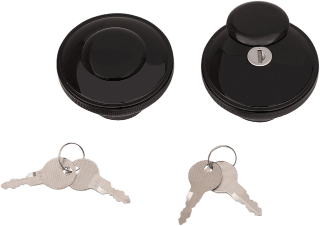 DRAG SPECIALTIES 0703-0816 Screw-In Locking Gas Cap - Non-Vented - Gloss Black — image 1 of 2