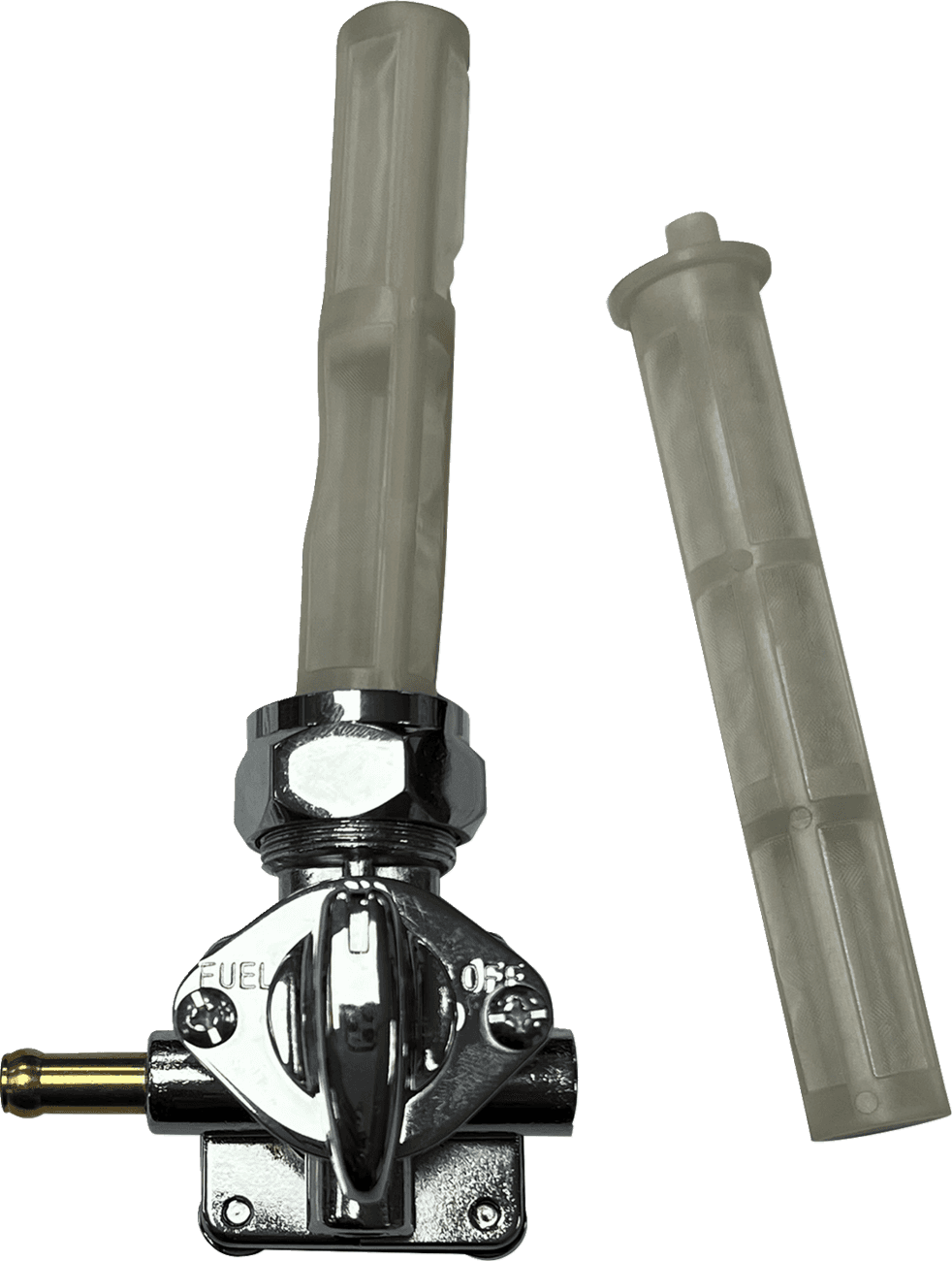 DRAG SPECIALTIES 0705-0555 Petcock - Vacuum - Left Outlet - Chrome