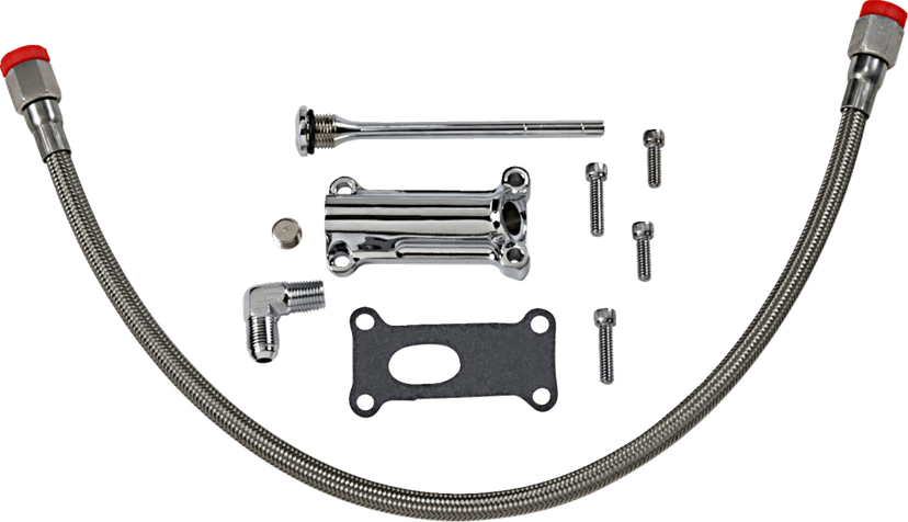 DRAG SPECIALTIES 0710-0255 Engine Oil Spout Kit - Chrome - 02'-06' Touring