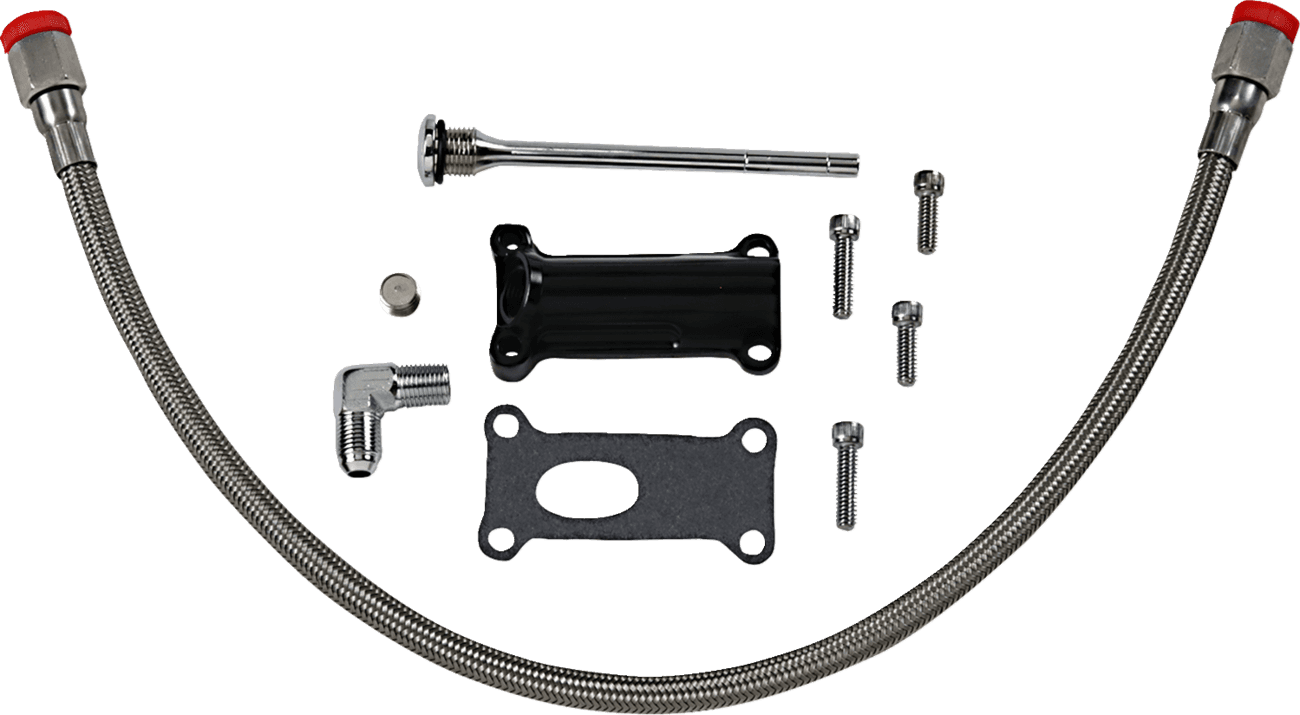 DRAG SPECIALTIES 0710-0258 Engine Oil Spout Kit - Black - 02'-06' Touring