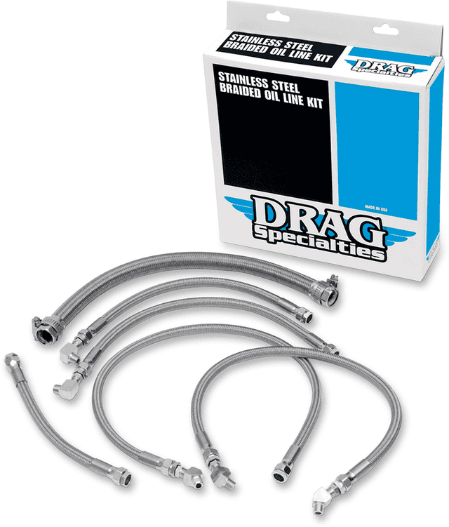 DRAG SPECIALTIES 0711-0034 Oil Line Kit - Stainless Steel - Softail