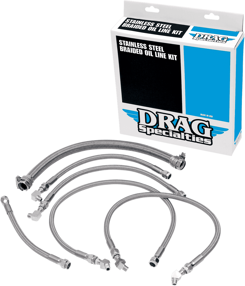 DRAG SPECIALTIES 0711-0035 Oil Line Kit - Stainless Steel - Softail