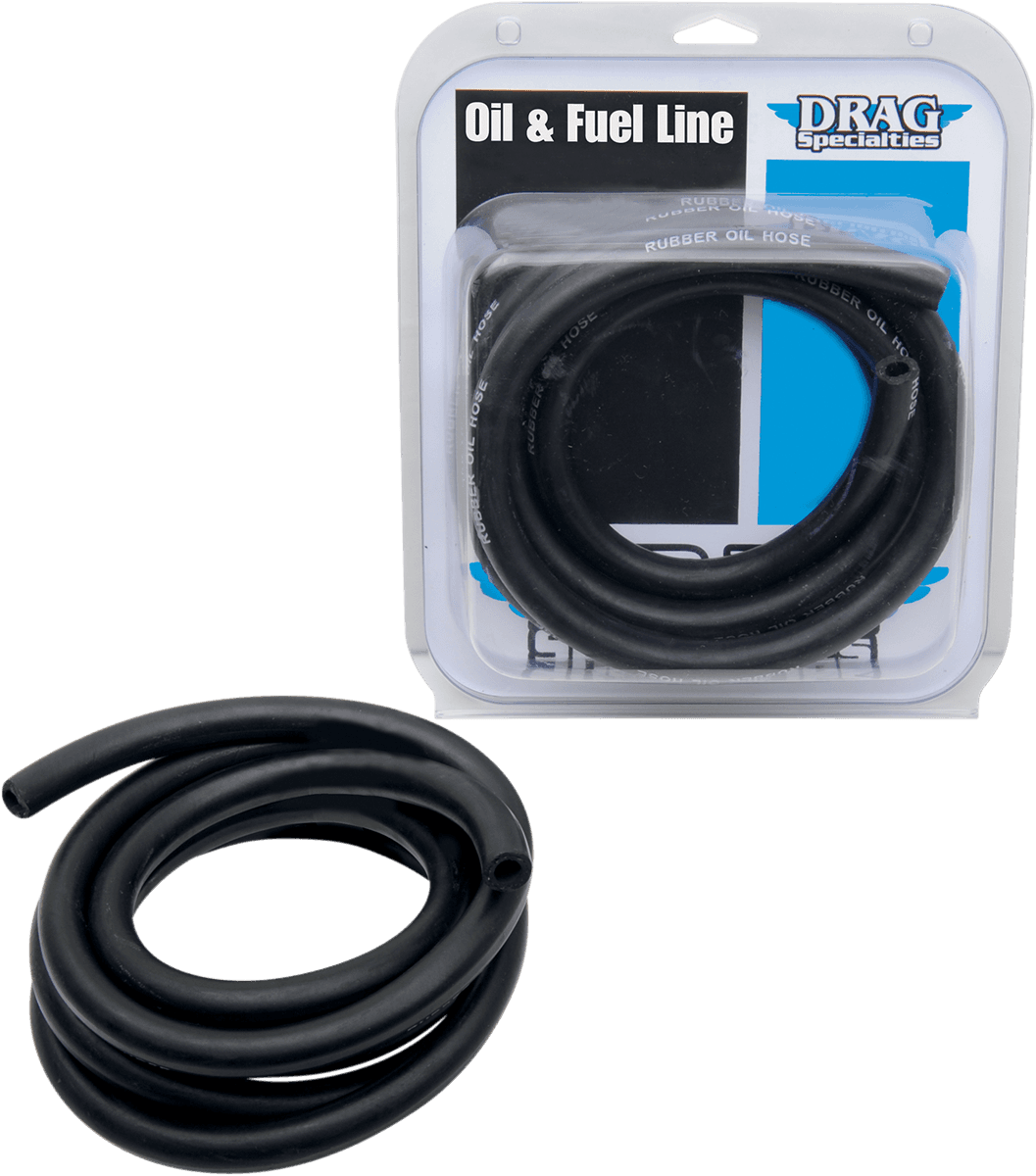 DRAG SPECIALTIES 0711-0195 Fuel/Oil Line - Black - 3/8" - 8'
