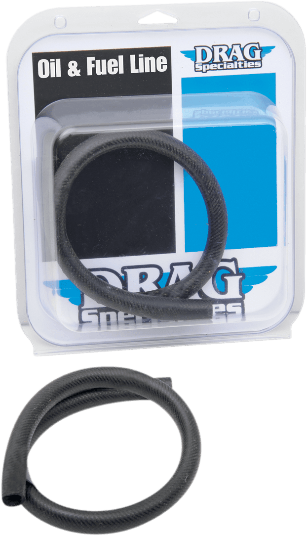 DRAG SPECIALTIES 0711-0196 Fuel/Oil Line - Black - 1/2" - 2'