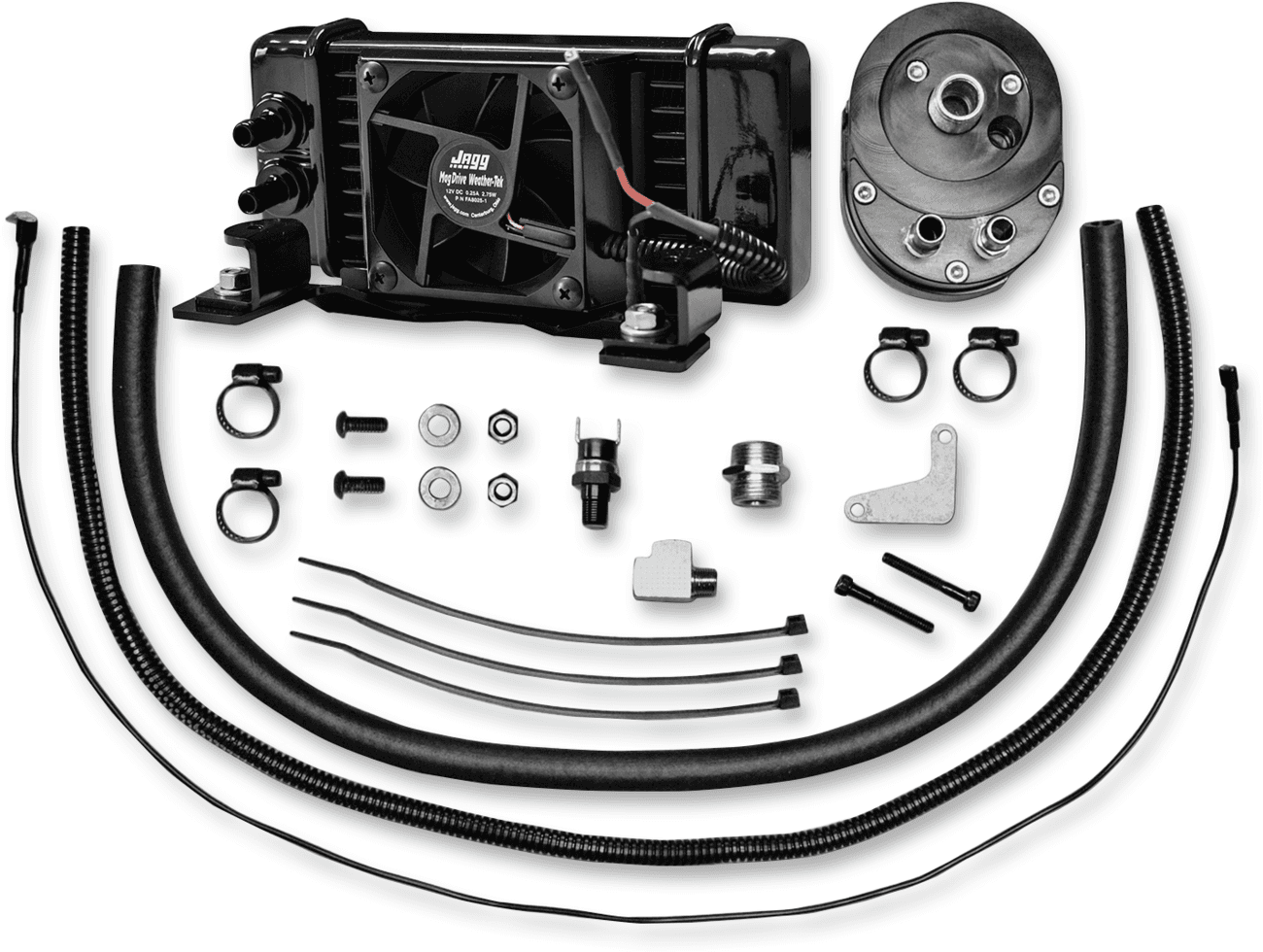 JAGG OIL COOLERS 0713-0277 Fan-Assisted Oil Cooler Kit - Low Mount - Touring