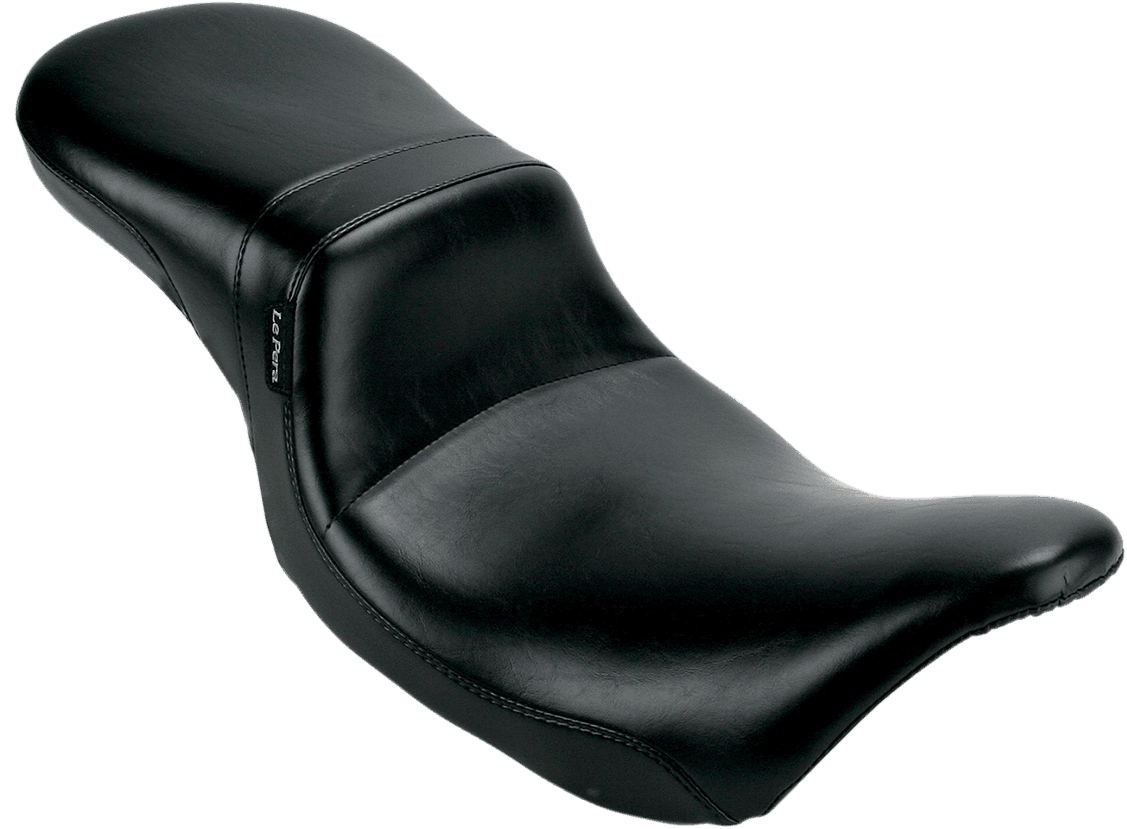 LE PERA 0801-0375 Daytona 2-Up Seat - Without Backrest - Smooth - Black - FL '08-'23