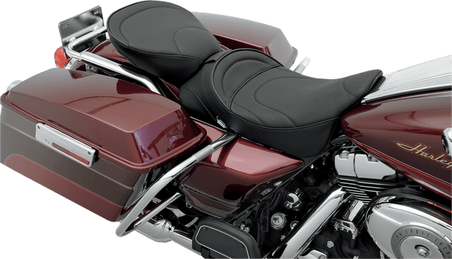 DRAG SPECIALTIES SEATS 0801-0467 Pillion Seat - Mild Stitched - Wide - FL '00-'22 — image 2 of 3