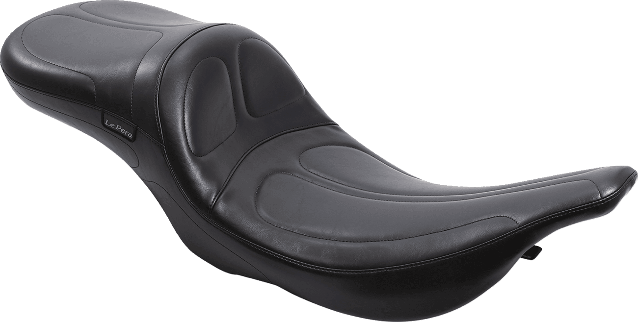 LE PERA 0801-0498 Maverick Daddy Long Legs Seat - Black - Stitched - FLT/FLHT '97-'01