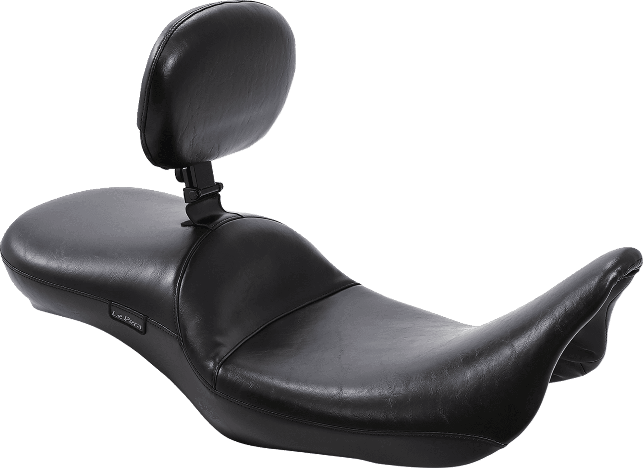 LE PERA 0801-0759 Maverick Daddy Long Legs Seat - With Backrest - Black - Smooth - FL '08-'23