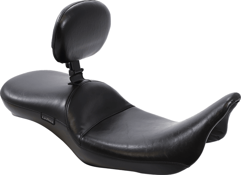 LE PERA 0801-0759 Maverick Daddy Long Legs Seat - With Backrest - Black - Smooth - FL '08-'23 — image 1 of 4