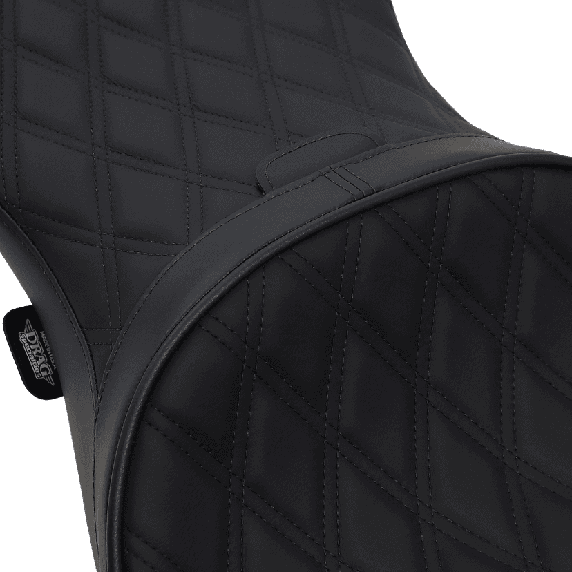 DRAG SPECIALTIES SEATS 0801-1008 Low Touring Seat - Solar Reflective - Double Diamond - with Backrest Receiver - FL '08-'23 — image 2 of 5
