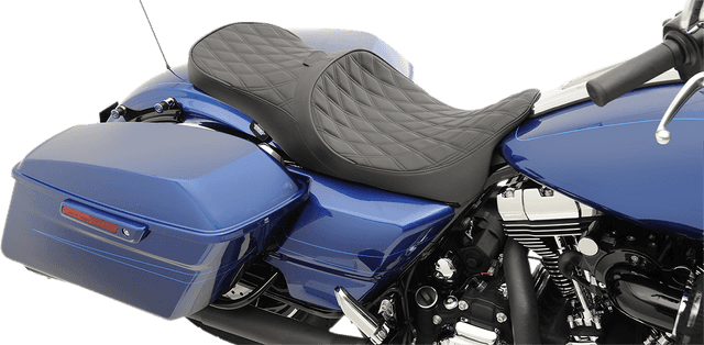 DRAG SPECIALTIES SEATS 0801-1008 Low Touring Seat - Solar Reflective - Double Diamond - with Backrest Receiver - FL '08-'23 — image 3 of 5