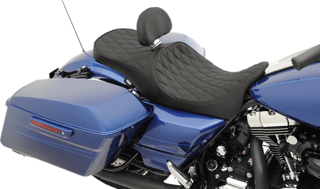 DRAG SPECIALTIES SEATS 0801-1008 Low Touring Seat - Solar Reflective - Double Diamond - with Backrest Receiver - FL '08-'23 — image 5 of 5