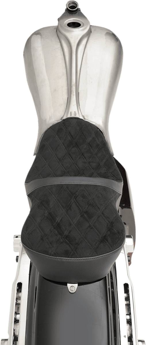 DRAG SPECIALTIES SEATS 0801-1078 Low Touring Seat - Vinyl/Faux Suede - Diamond - Ness Winged Tanks - FL '08-'23 — image 5 of 6