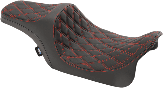 DRAG SPECIALTIES SEATS 0801-1116 Predator III Seat - Double Diamond - Red Stitched - FL '08-'23 — image 1 of 2