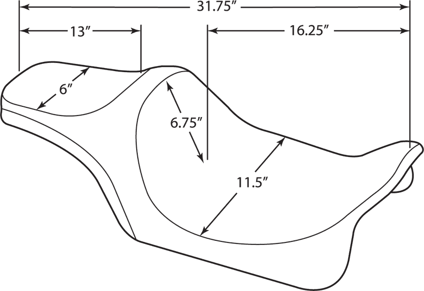 DRAG SPECIALTIES SEATS 0801-1128 Predator III Seat - Smooth - FLHR/FLHX '99-'07 — image 4 of 4