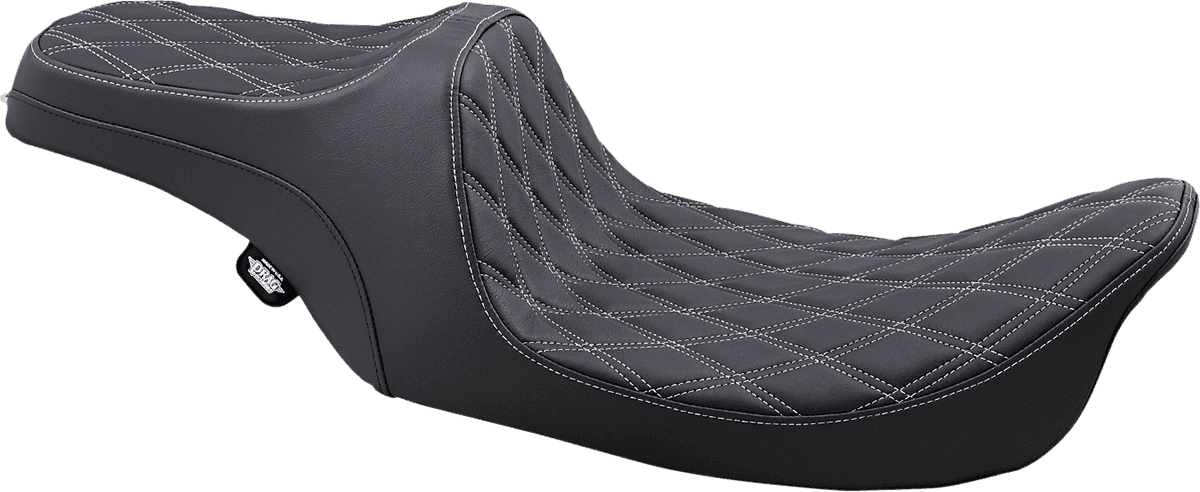 DRAG SPECIALTIES SEATS 0801-1130 Predator III Seat - Double Diamond - Silver Stitched - FLHR/FLHX '99-'07
