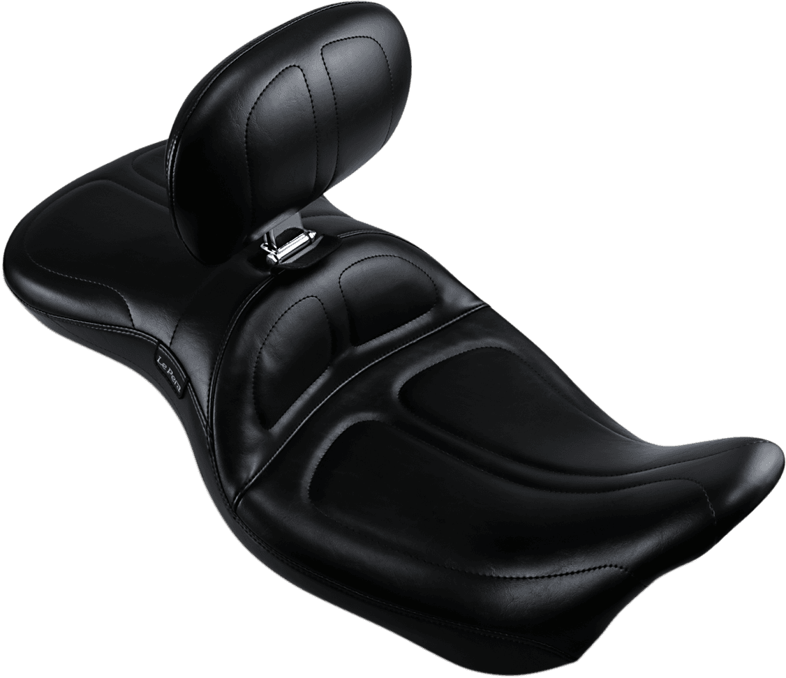LE PERA 0801-1143 Maverick Seat - with Backrest - Stitched - Black - FL '08-'23