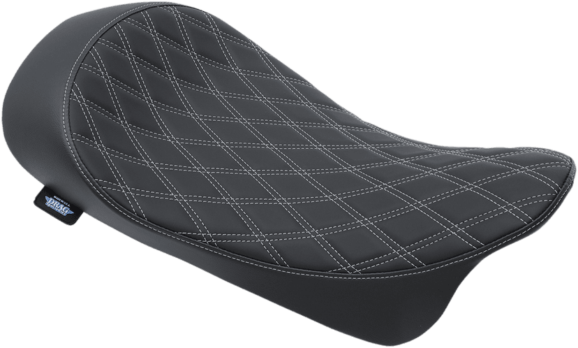 DRAG SPECIALTIES SEATS 0801-1153 Low Solo Seat - Double Diamond - Silver Stitch - FL '08-'23 — image 1 of 3