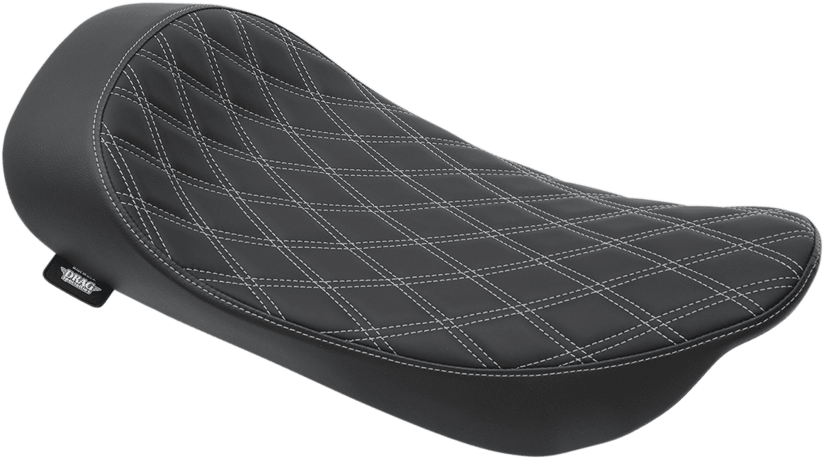 DRAG SPECIALTIES SEATS 0801-1156 Low Solo Seat - Double Diamond - Silver Stitch - FLHR/FLHX '99-'07